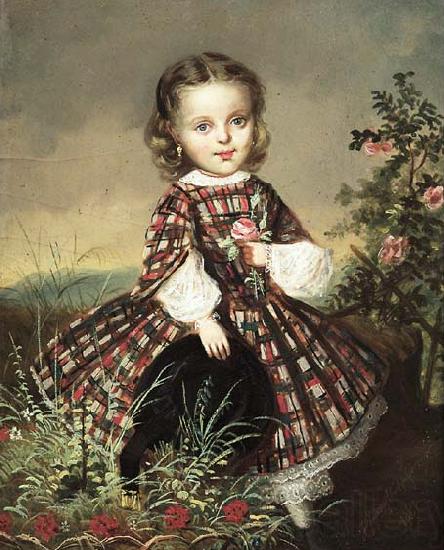Joseph Nitschner Little girl Norge oil painting art